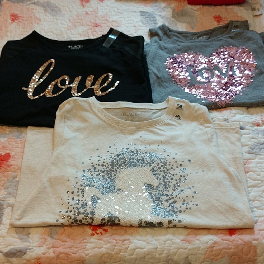 Nwt 3 xxl girls long sleeve shirts